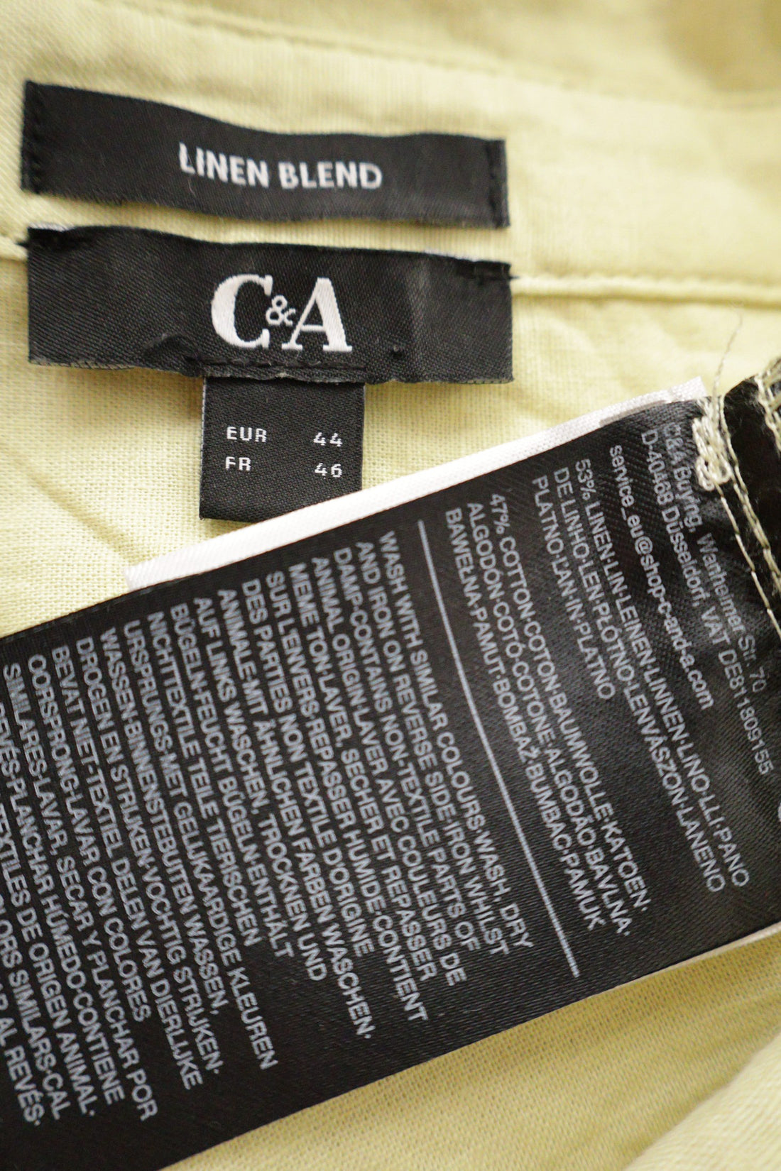 Camasa C&A galben pal mărime XXL etichetă mărime și compoziție second-hand premium