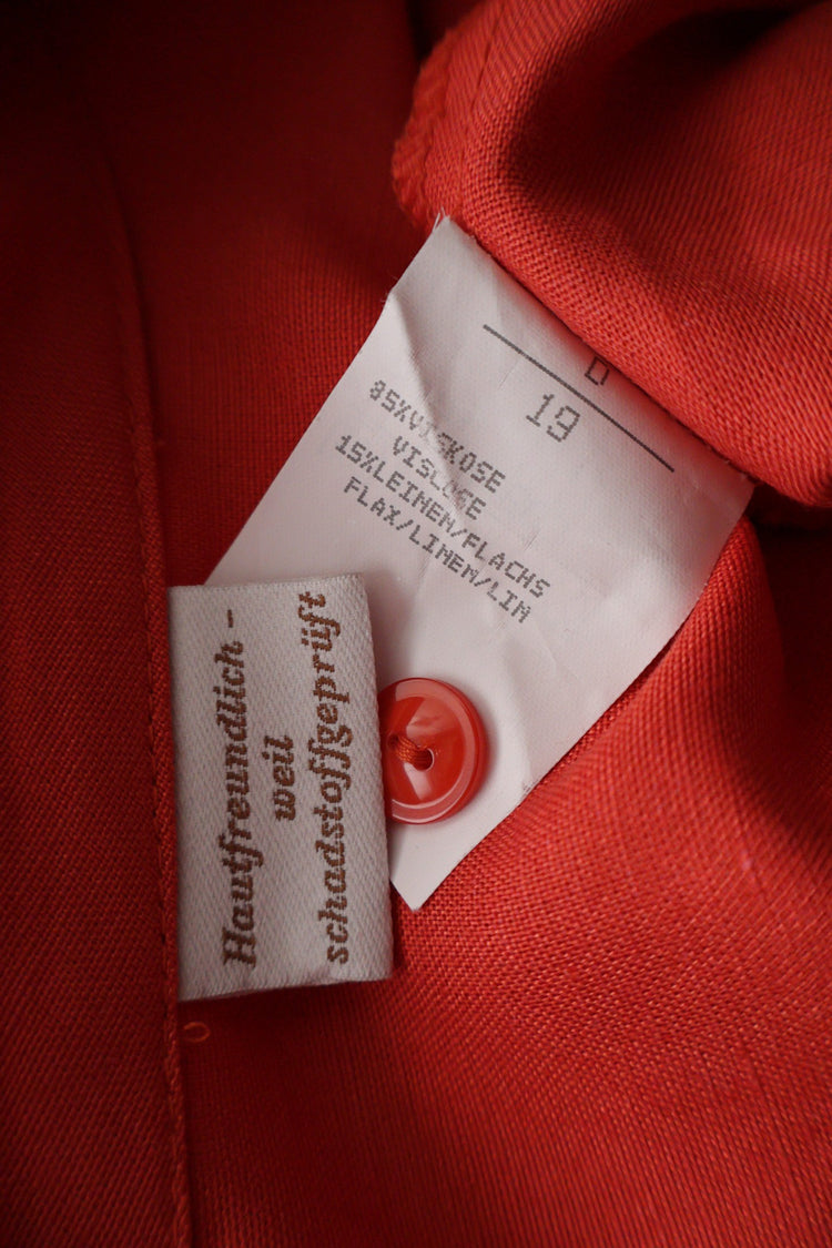Rochie Haute Frabrique coral mărime L etichetă mărime și compoziție second-hand premium