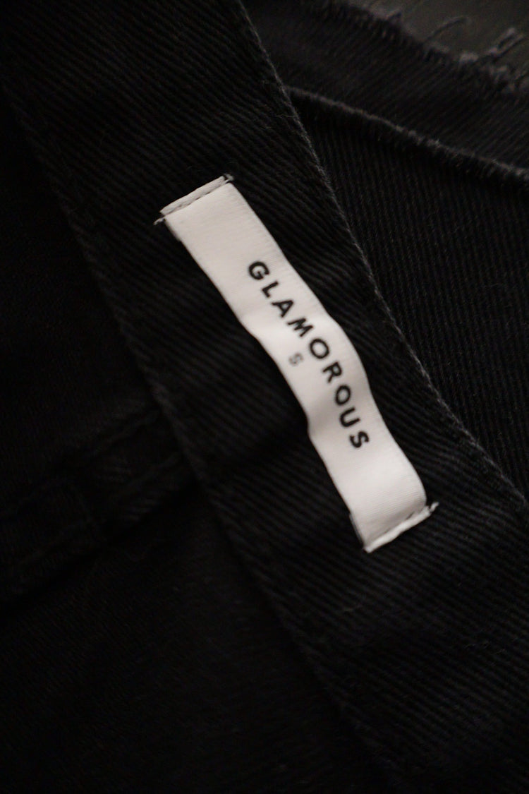 Blugi scurti Glamorous negru mărime S etichetă mărime și compoziție second-hand premium
