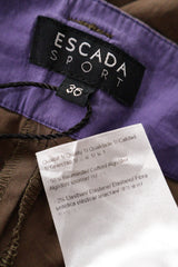 Pantaloni ESCADA SPORT maro mărime S etichetă mărime și compoziție second-hand premium
