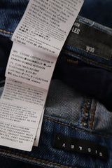 Blugi Sisley albastru denim mărime W30 etichetă mărime și compoziție second-hand premium