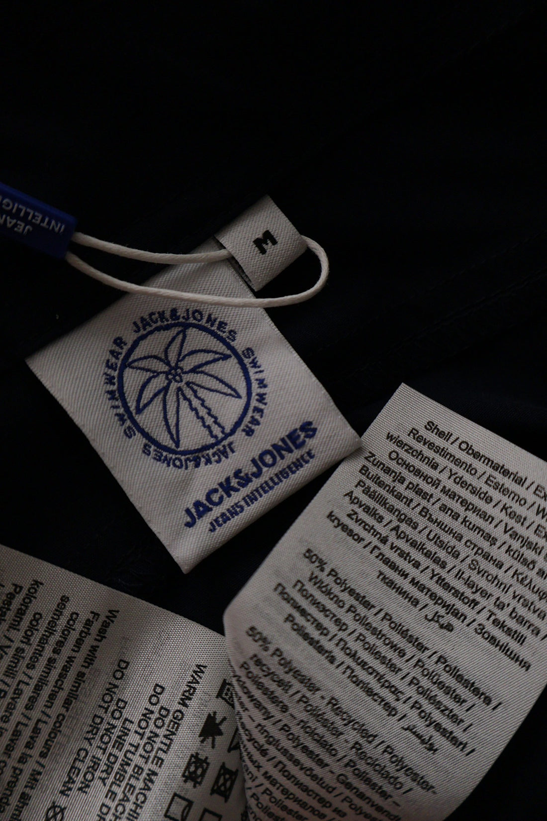 Pantaloni scurti JACK&JONES bleumarin mărime M etichetă mărime și compoziție second-hand premium