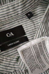 Camasa C&A alb cu dungi gri mărime L etichetă mărime și compoziție second-hand premium