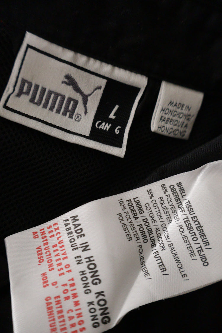 Camasa PUMA negru mărime L etichetă mărime și compoziție second-hand premium