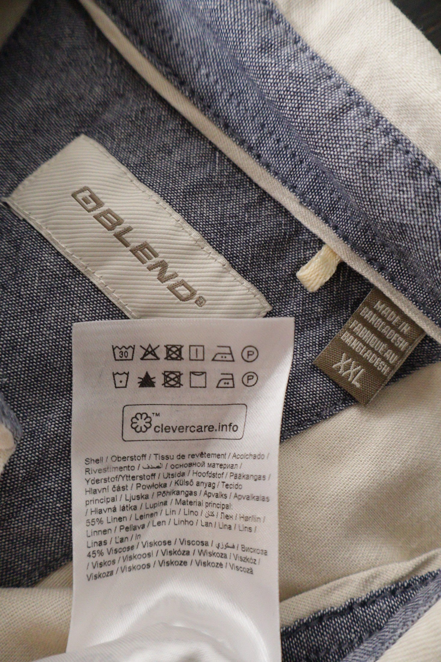Camasa BLEND bej mărime XXL etichetă mărime și compoziție second-hand premium