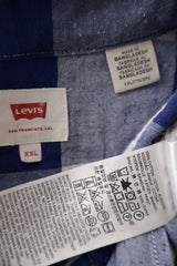 Camasa Levi's albastru, alb, gri mărime XXL etichetă mărime și compoziție second-hand premium