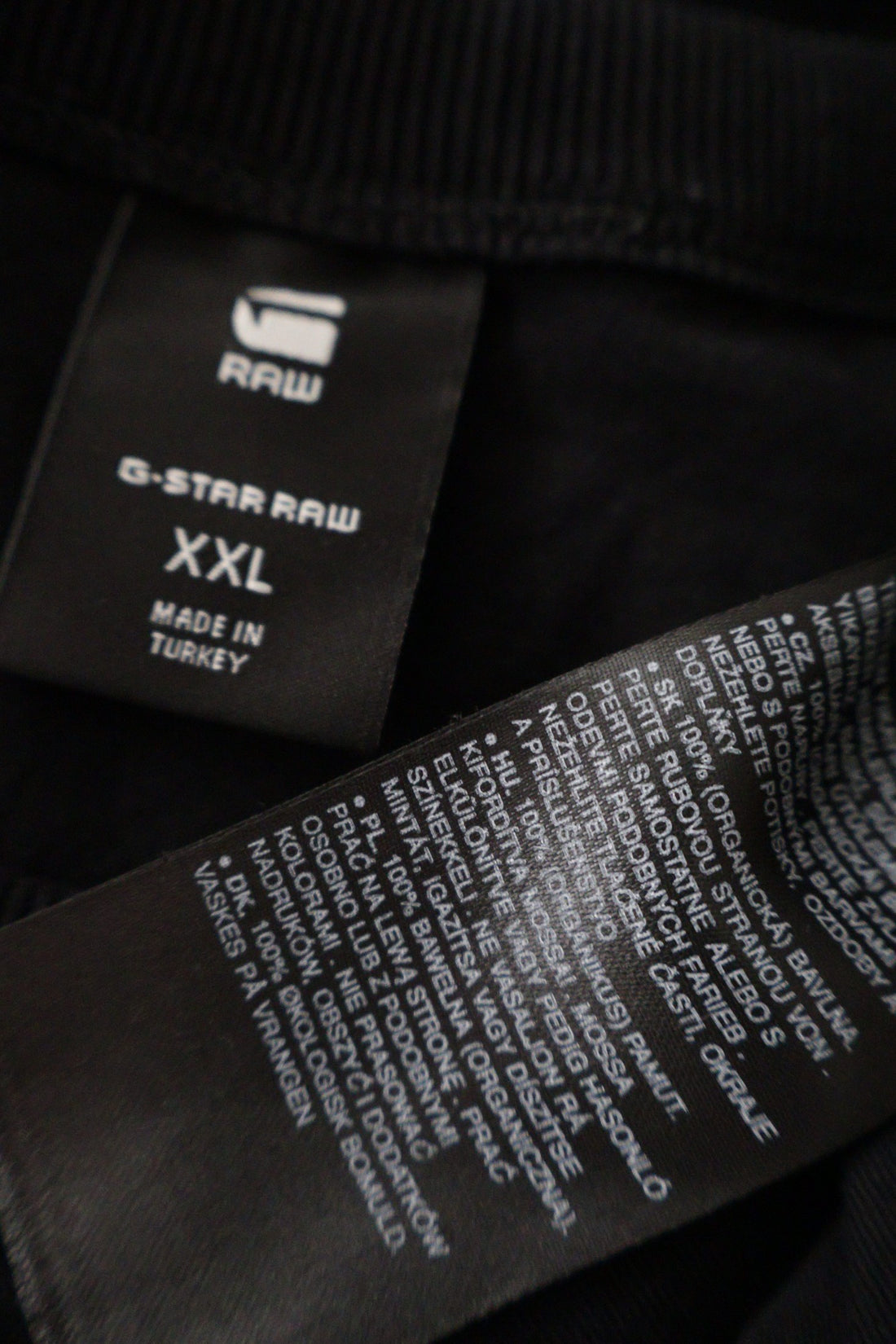 Tricou G-STAR RAW negru mărime XXL etichetă mărime și compoziție second-hand premium