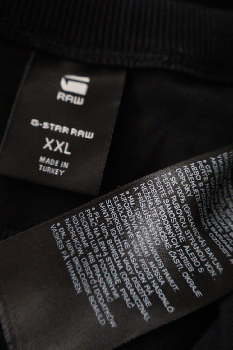 Tricou G-STAR RAW negru mărime XXL etichetă mărime și compoziție second-hand premium