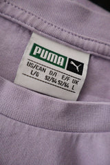 Tricou PUMA lila mărime L etichetă mărime și compoziție second-hand premium