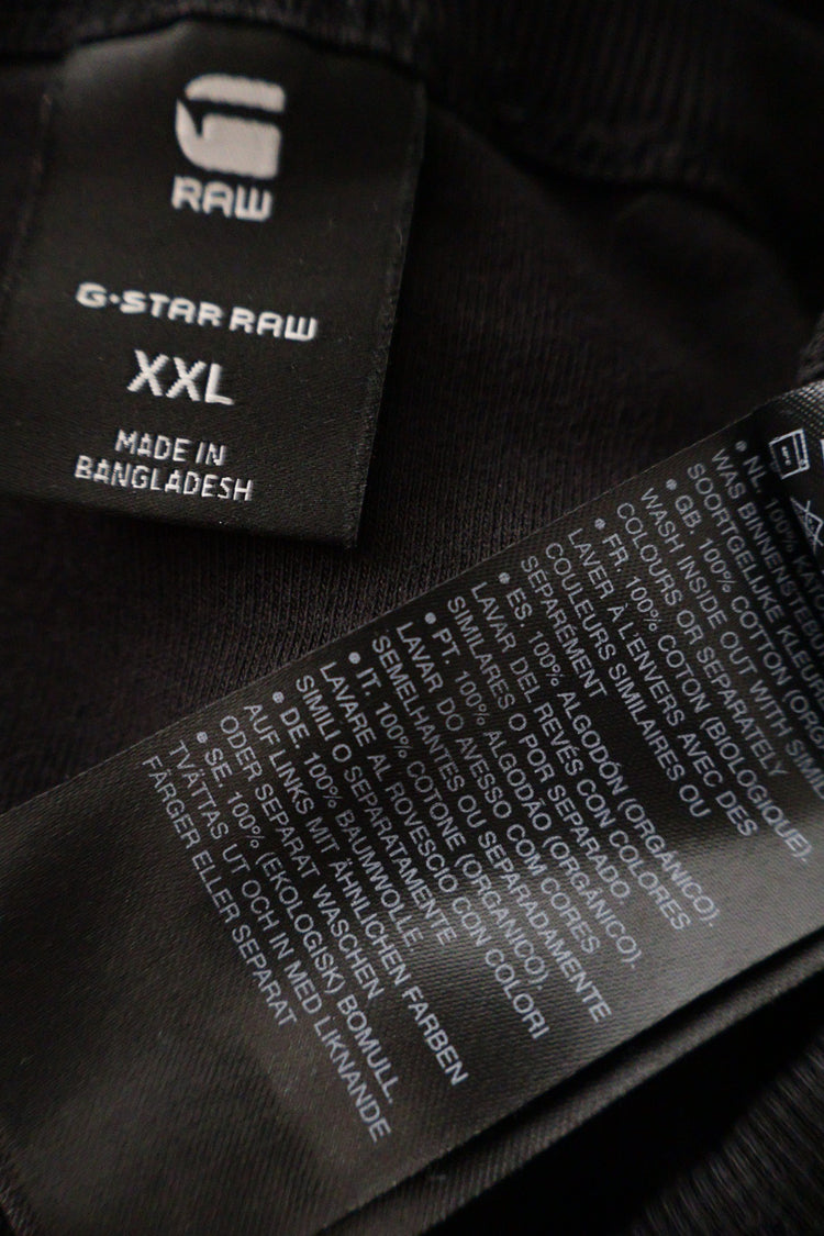 Tricou G-Star RAW negru mărime XXL etichetă mărime și compoziție second-hand premium