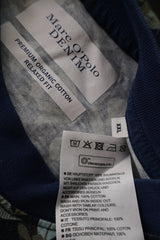 Tricou Marc O'Polo bleumarin cu imprimeu vegetal bej, alb si albastru mărime XXL etichetă mărime și compoziție second-hand…