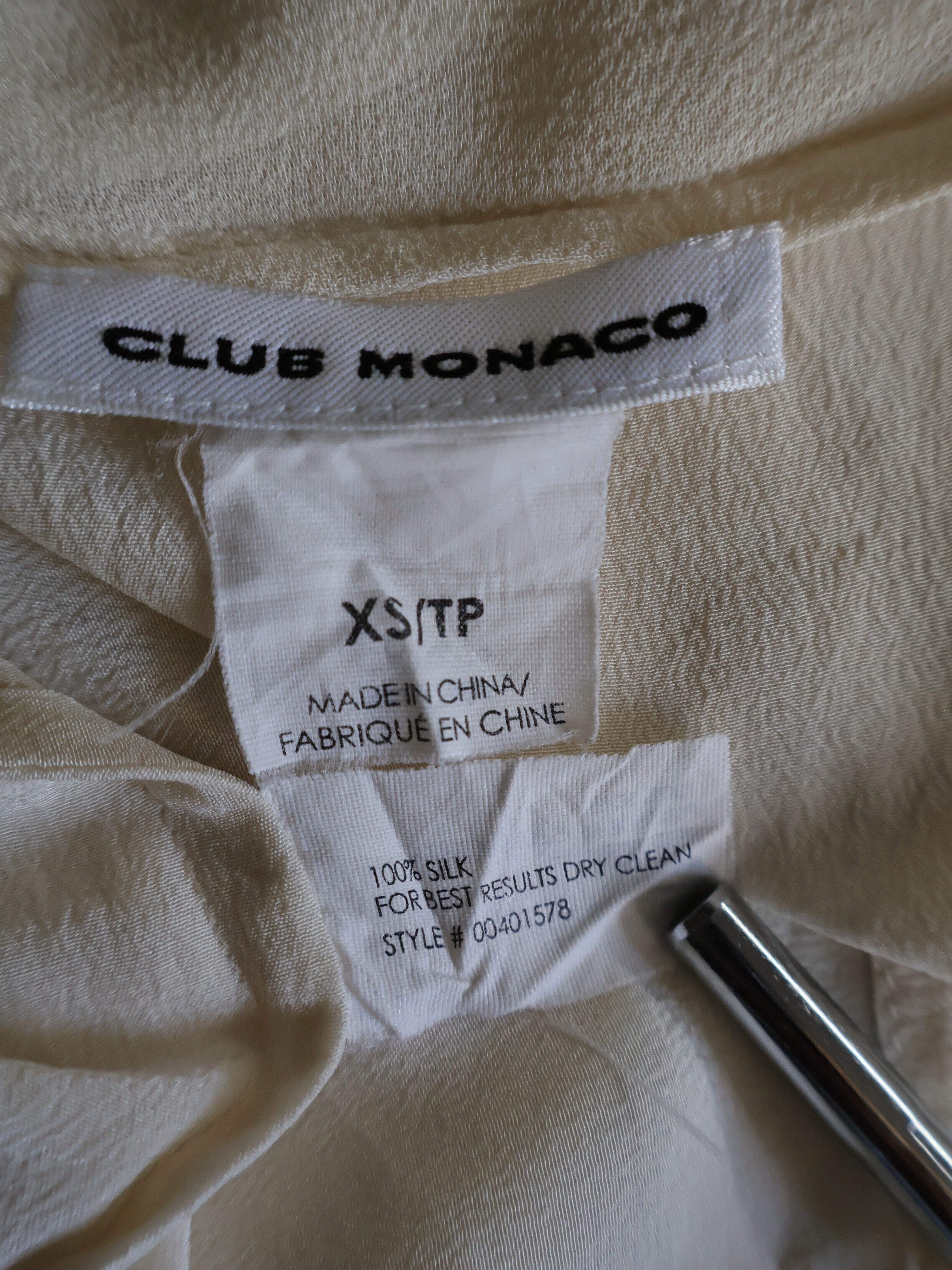 Eticheta marime si compozitie - Camasa CLUB MONACO - XS - Femei