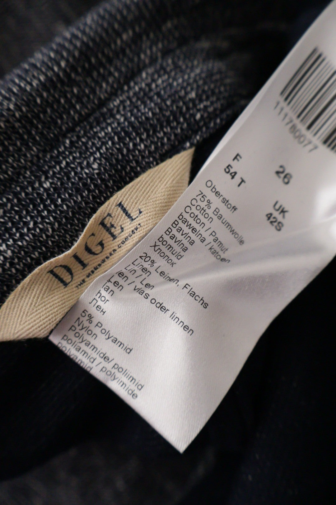 Sacou DIGEL albastru mărime L etichetă mărime și compoziție second-hand premium