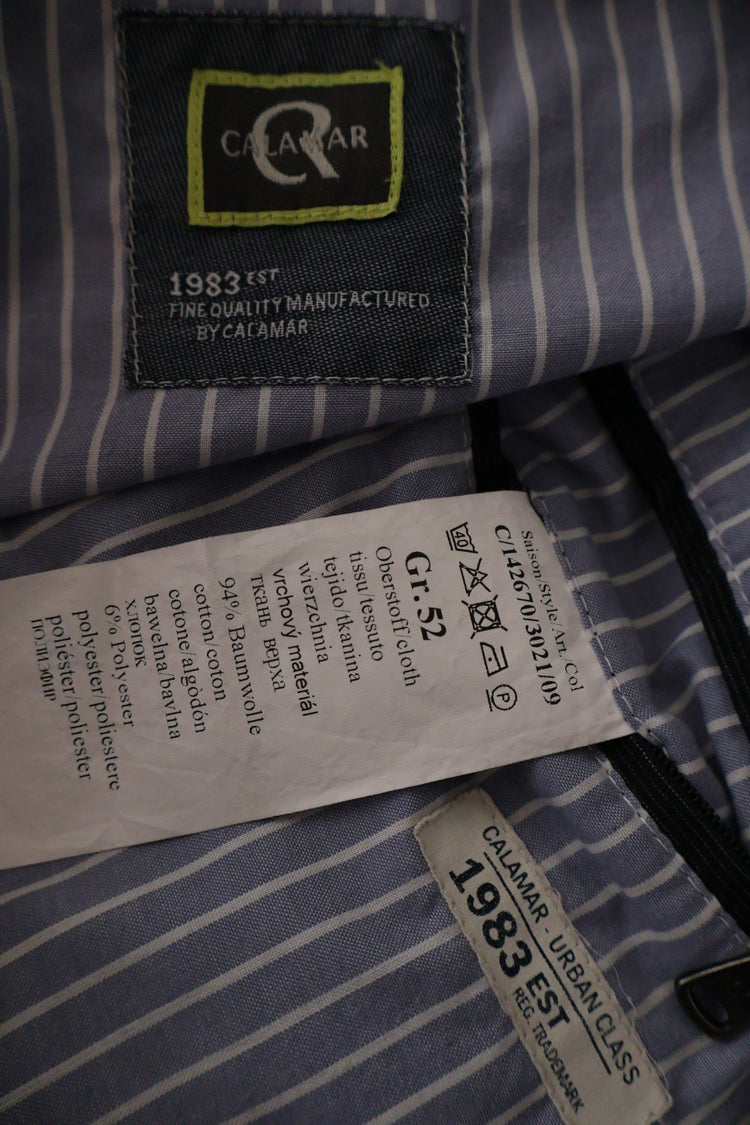 Sacou CALAMAR bleumarin mărime L etichetă mărime și compoziție second-hand premium