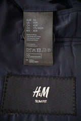 Sacou H&M albastru mărime L etichetă mărime și compoziție second-hand premium
