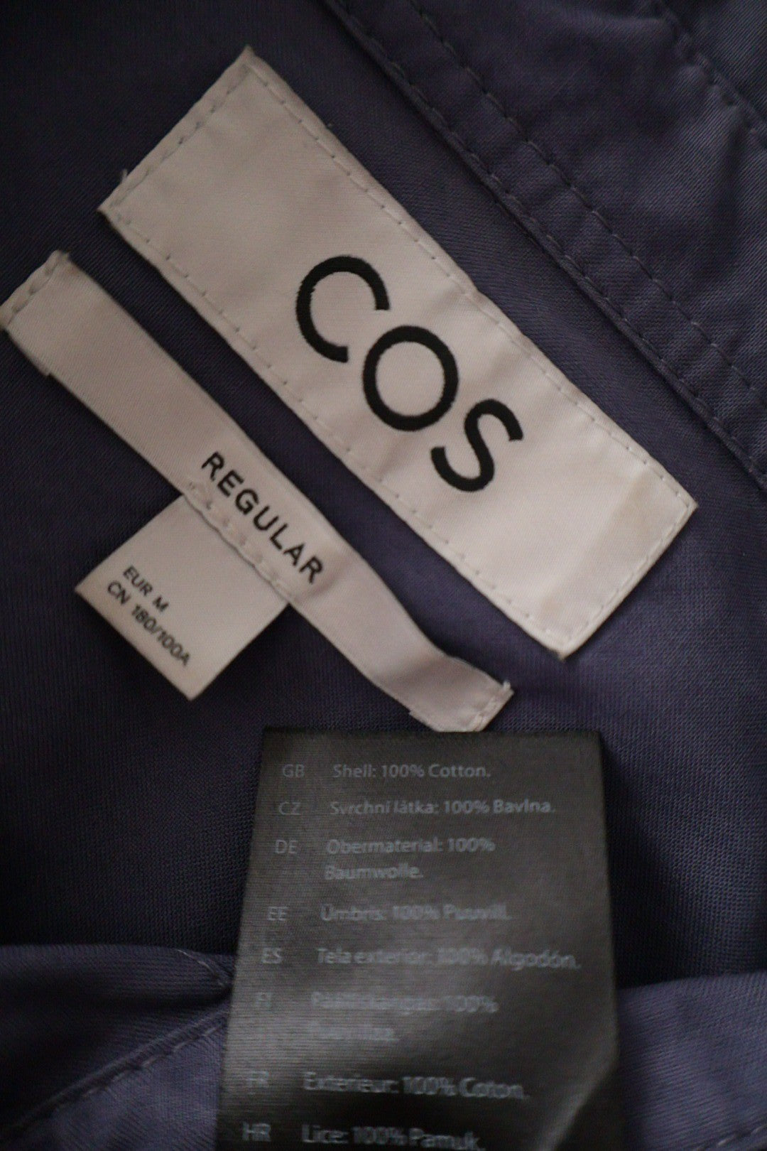 Camasa COS mov mărime M etichetă mărime și compoziție second-hand premium