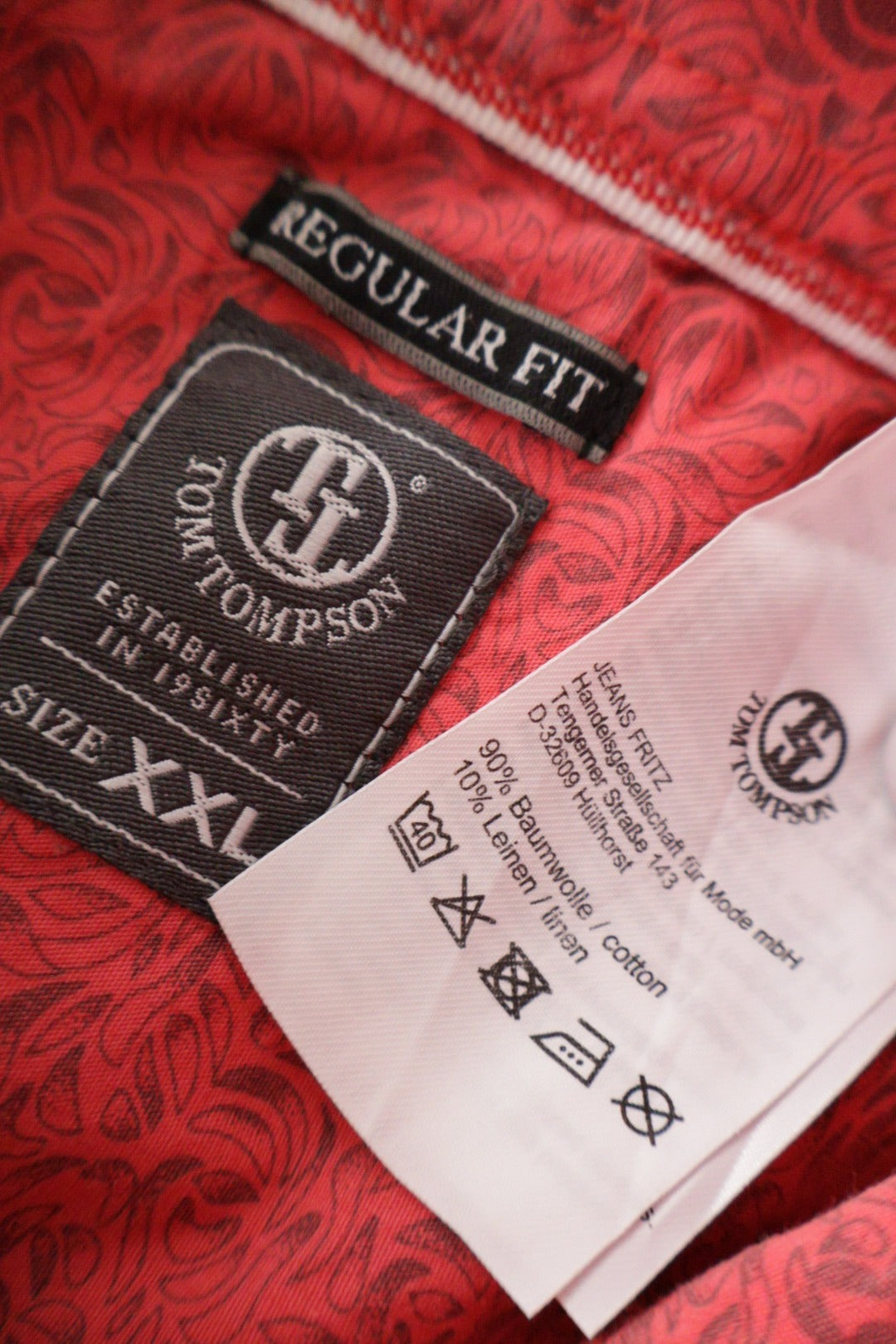 Camasa Tommy Hilfiger coral roz mărime XXL etichetă mărime și compoziție second-hand premium