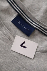 Tricou GANT gri deschis mărime L etichetă mărime și compoziție second-hand premium