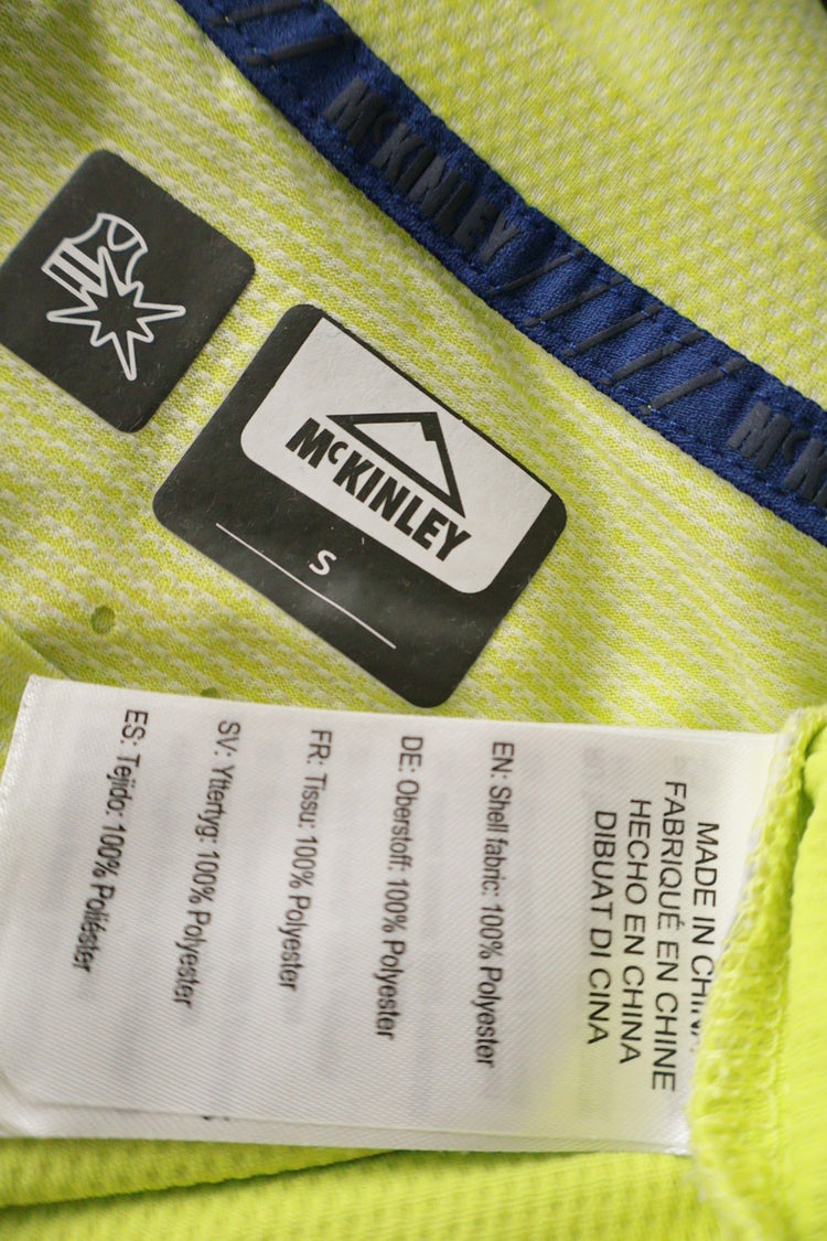 Tricou McKINLEY galben fluorescent mărime S etichetă mărime și compoziție second-hand premium
