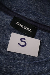 Tricou Diesel albastru melanj mărime XS etichetă mărime și compoziție second-hand premium