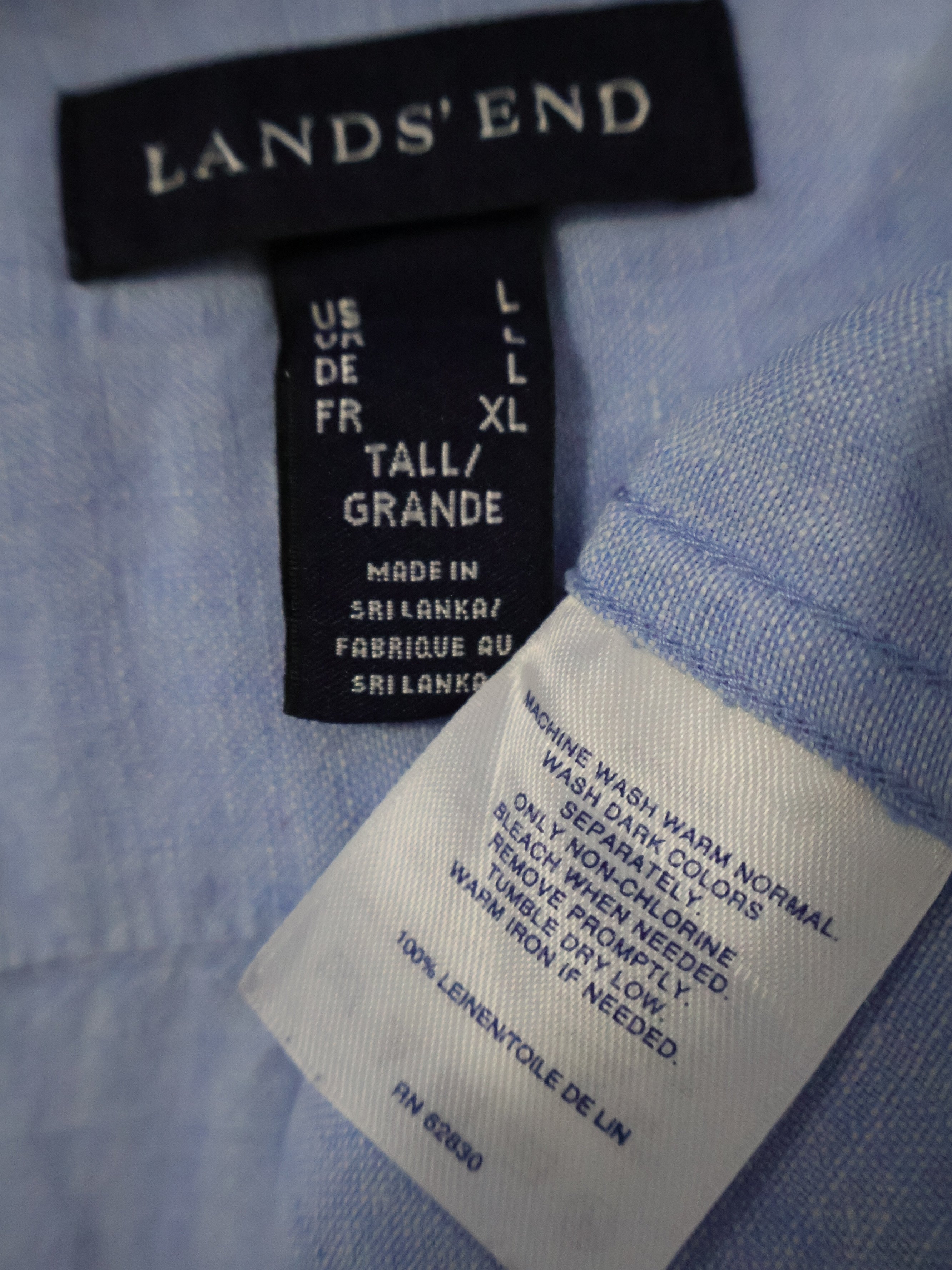 Eticheta marime si compozitie - Camasa Lands' End - XL - Barbati