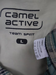 Eticheta marime si compozitie - Camasa Camel - L - Barbati