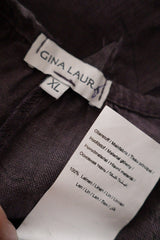 Rochie Vigina Laur mov prună cu imprimeu floral mărime XL etichetă mărime și compoziție second-hand premium