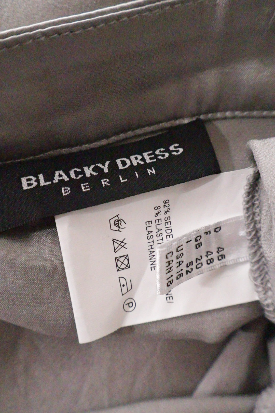 Camasa lunga Blacky Dress Berlin argintiu mărime XL etichetă mărime și compoziție second-hand premium