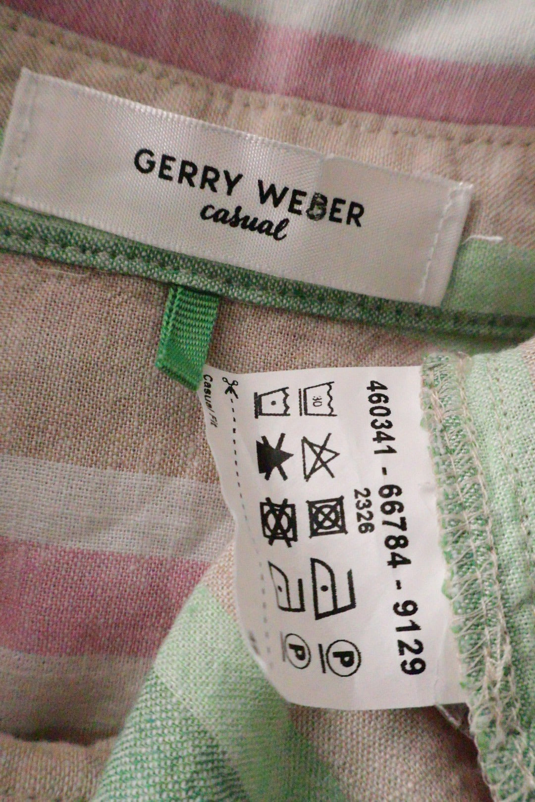 Camasa Gerry Weber multicolor pastel, cu tonuri de roz, verde si crem mărime 4XL+ etichetă mărime și compoziție second-hand…