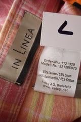 Camasa IN LINEA roz, alb, galben, portocaliu mărime L etichetă mărime și compoziție second-hand premium