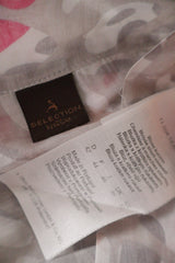 Bluza Selection by s.Oliver alb, roz, gri mărime L etichetă mărime și compoziție second-hand premium