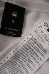 Tricou G-STAR RAW alb mărime M etichetă mărime și compoziție second-hand premium