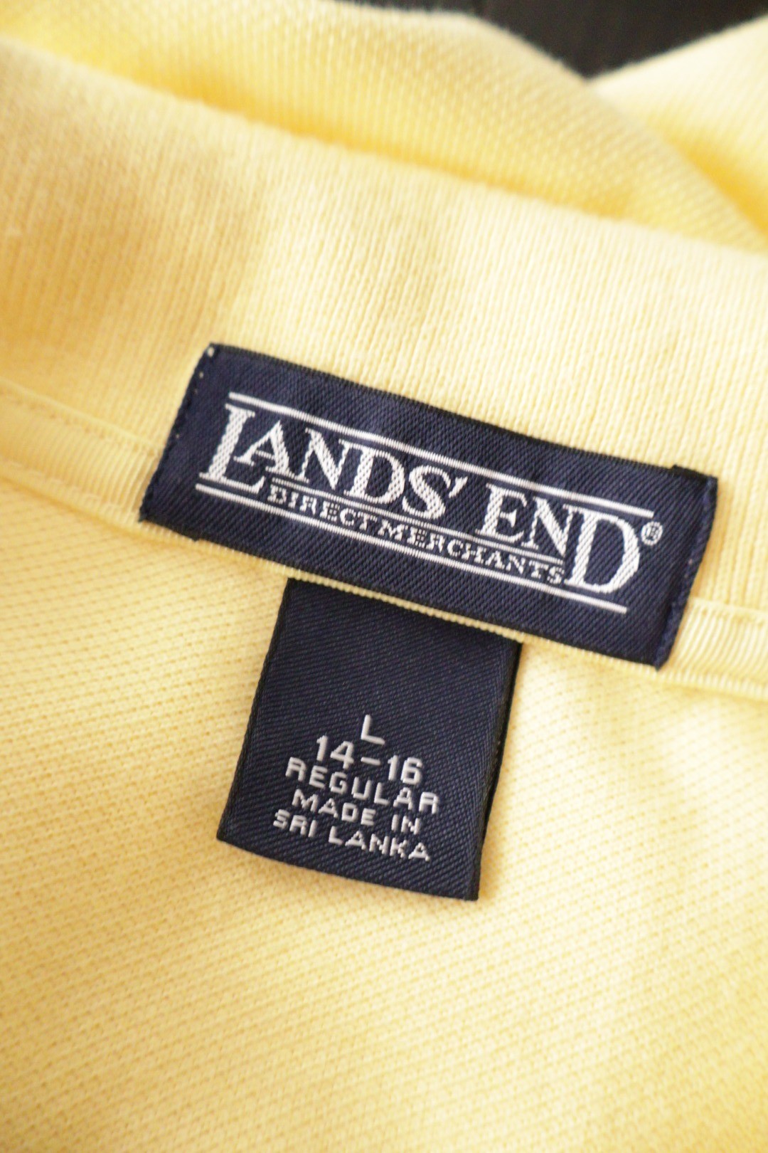 Top Lands' End galben pal mărime L etichetă mărime și compoziție second-hand premium