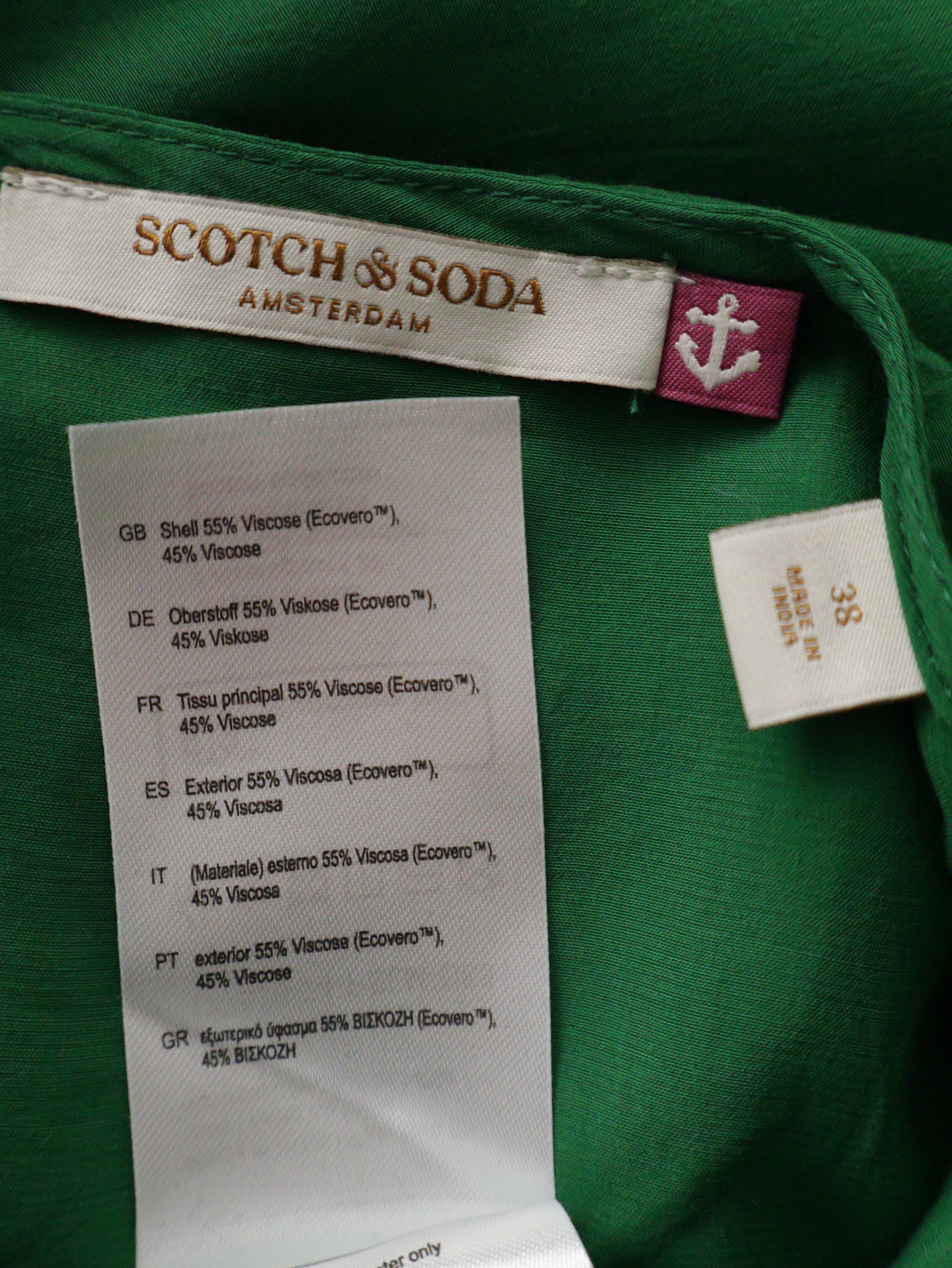Eticheta marime si compozitie (rotita dreapta) - Bluză Scotch&Soda verde cu maneci bufante – M – Femei