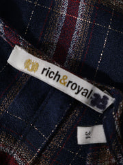 Eticheta marime si compozitie (rotita dreapta) - Cămașă Rich&Royal cu imprimeu in carouri – XS – Femei