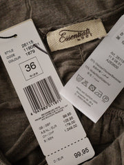 Eticheta marime si compozitie (rotita dreapta) - Tricou Premium bej melanj cu maneci incretite – S – Femei