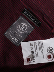 Eticheta marime si compozitie (rotita dreapta) - Cămașă Tom Tailor visinie cu micro-model discret – 3XL – Bărbați