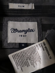 Eticheta marime si compozitie (rotita dreapta) - Cămașă Wrangler gri cu carouri – M – Bărbați