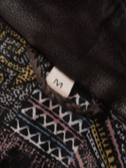 Eticheta marime si compozitie (rotita dreapta) - Geacă Vintage negră din piele – M – Bărbați