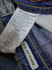 Eticheta marime si compozitie (rotita dreapta) - Blugi Jack&Jones albastri cu aspect uzat – W30 – Bărbați