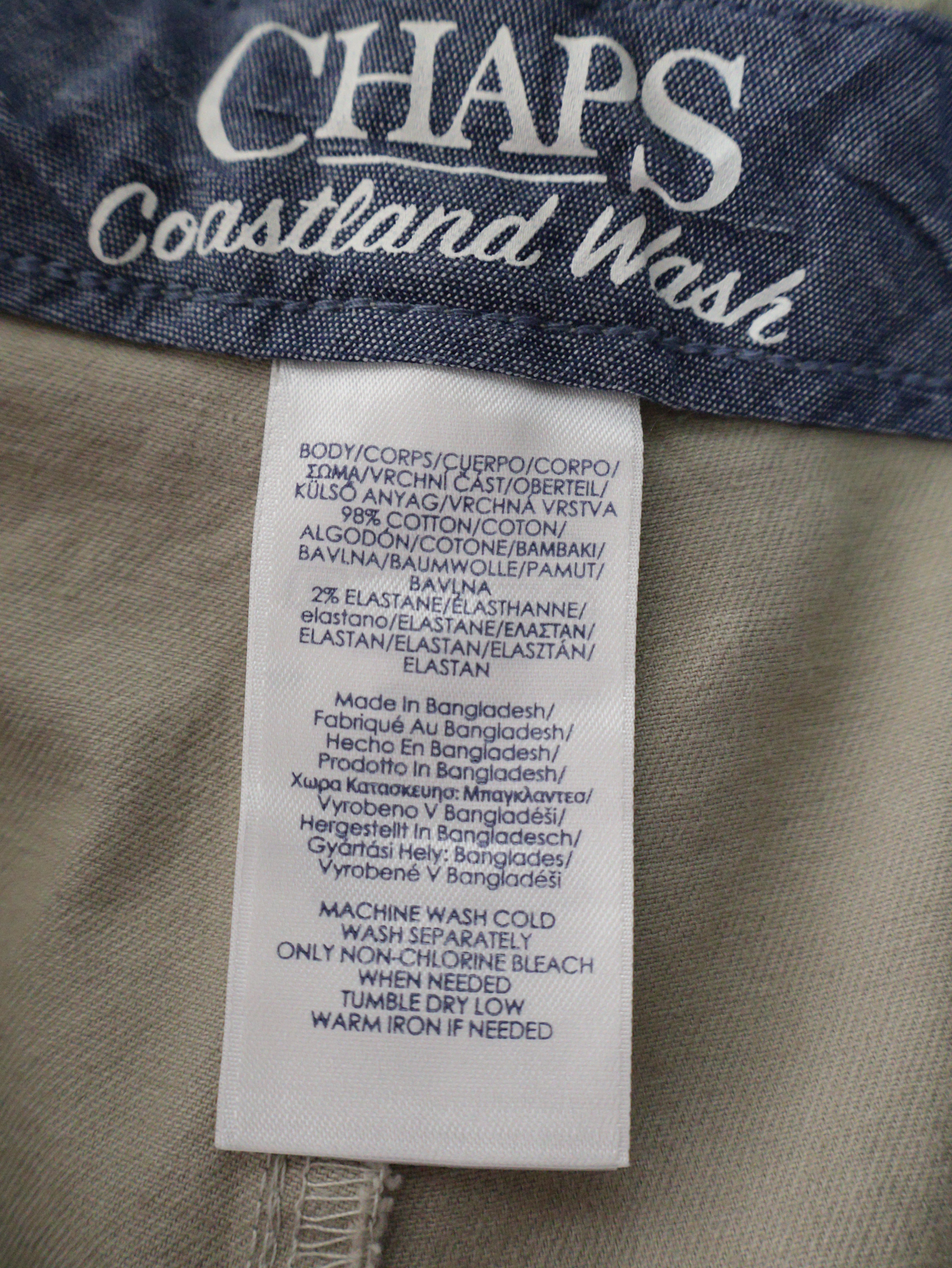 Eticheta marime si compozitie (rotita dreapta) - Pantaloni Ralph Lauren bej din bumbac elastic – XXL – Bărbați