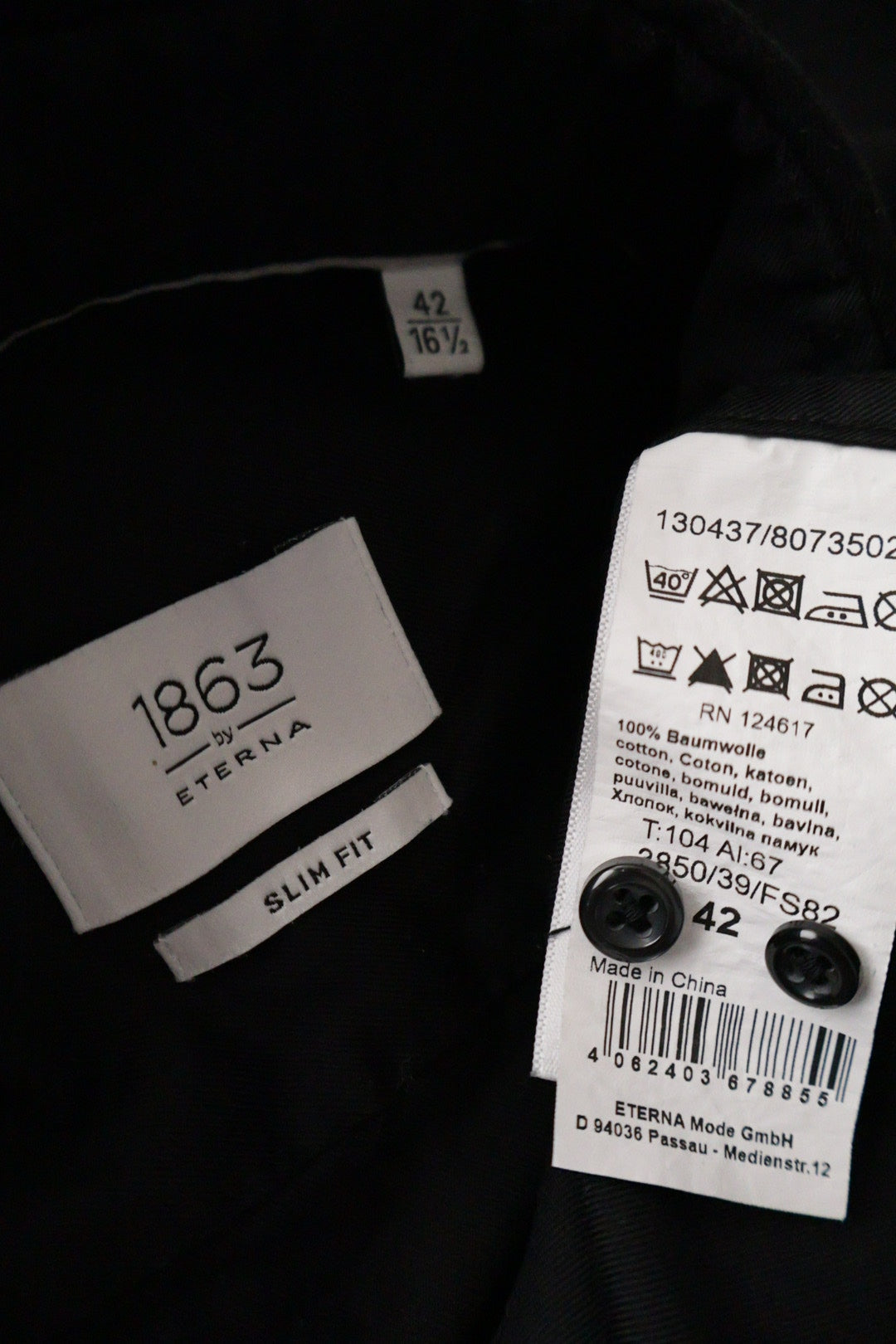 1863 by ETERNA – cămașă – etichetă – second-hand premium