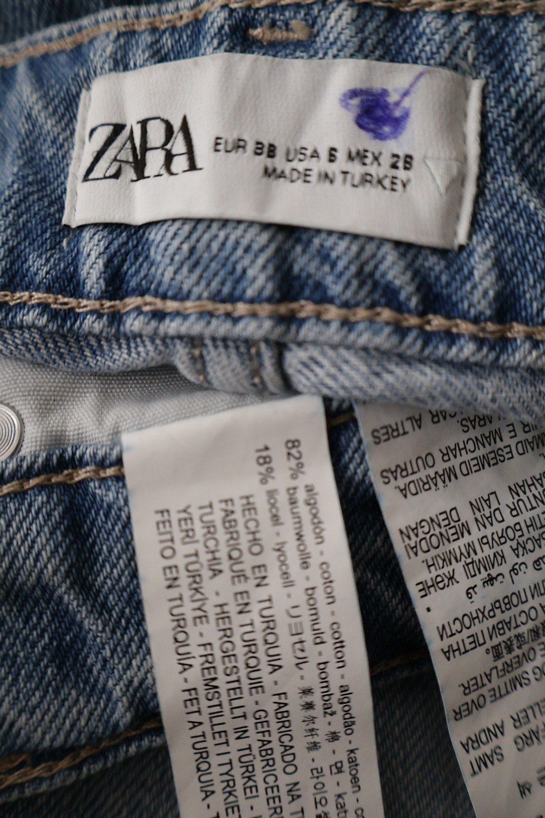 ZARA – blugi – etichetă – second-hand premium