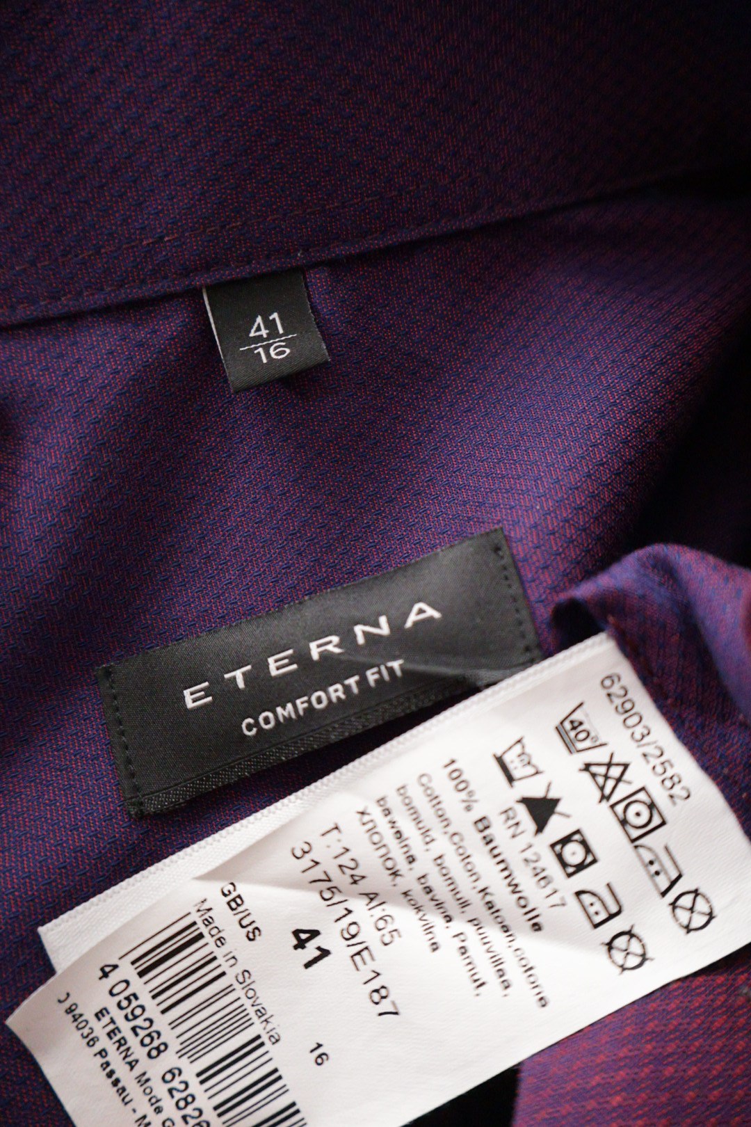 Eterna – cămașă – etichetă – second-hand premium