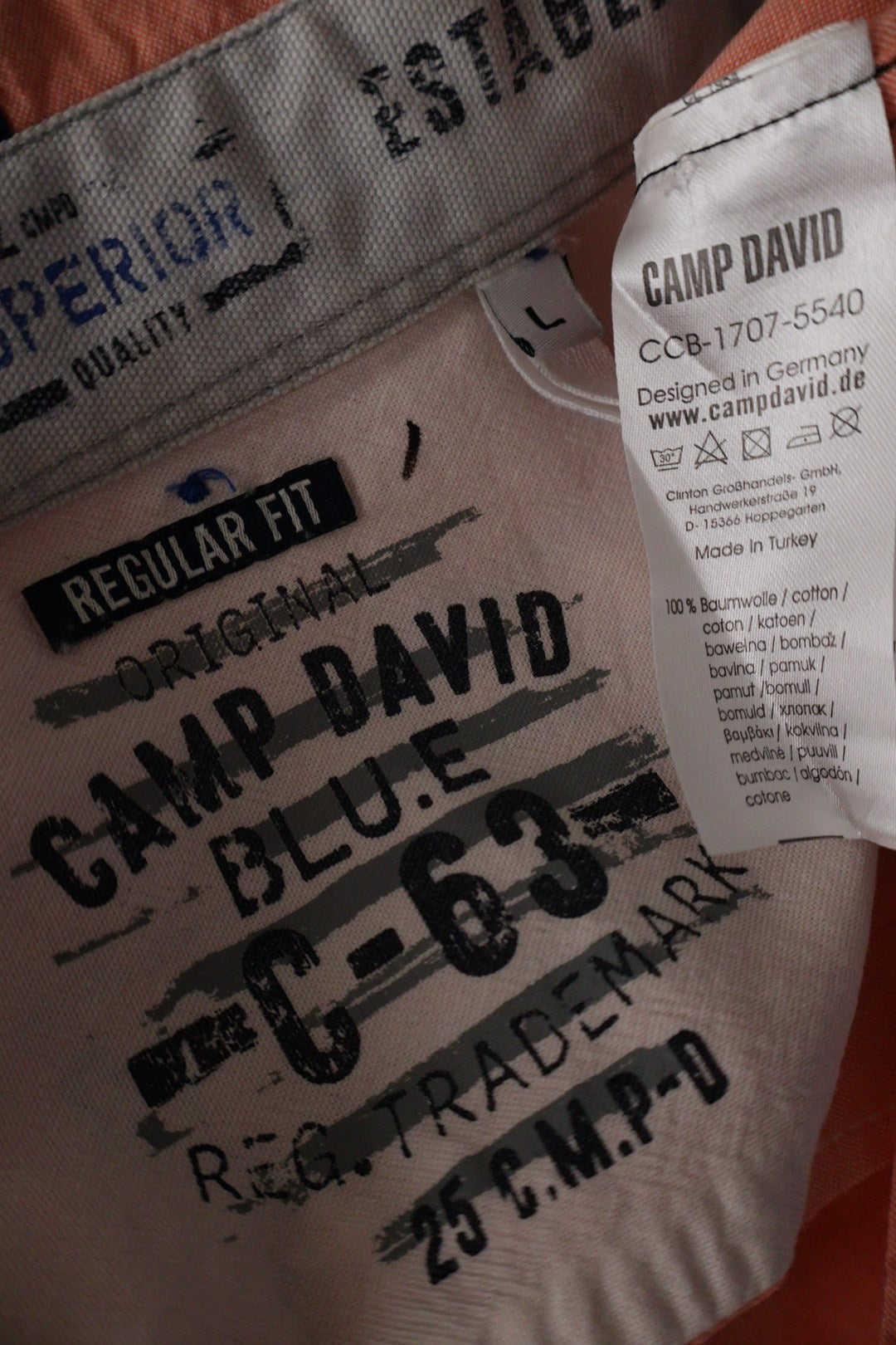 CAMP DAVID – cămașă – etichetă – second-hand premium