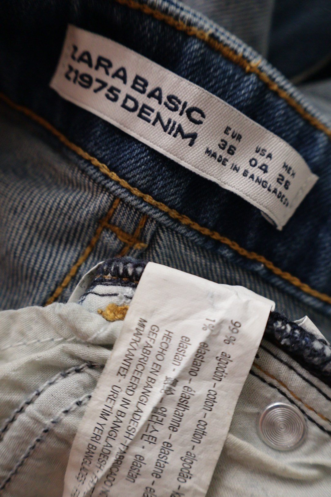 ZARA BASIC – blugi – etichetă – second-hand premium