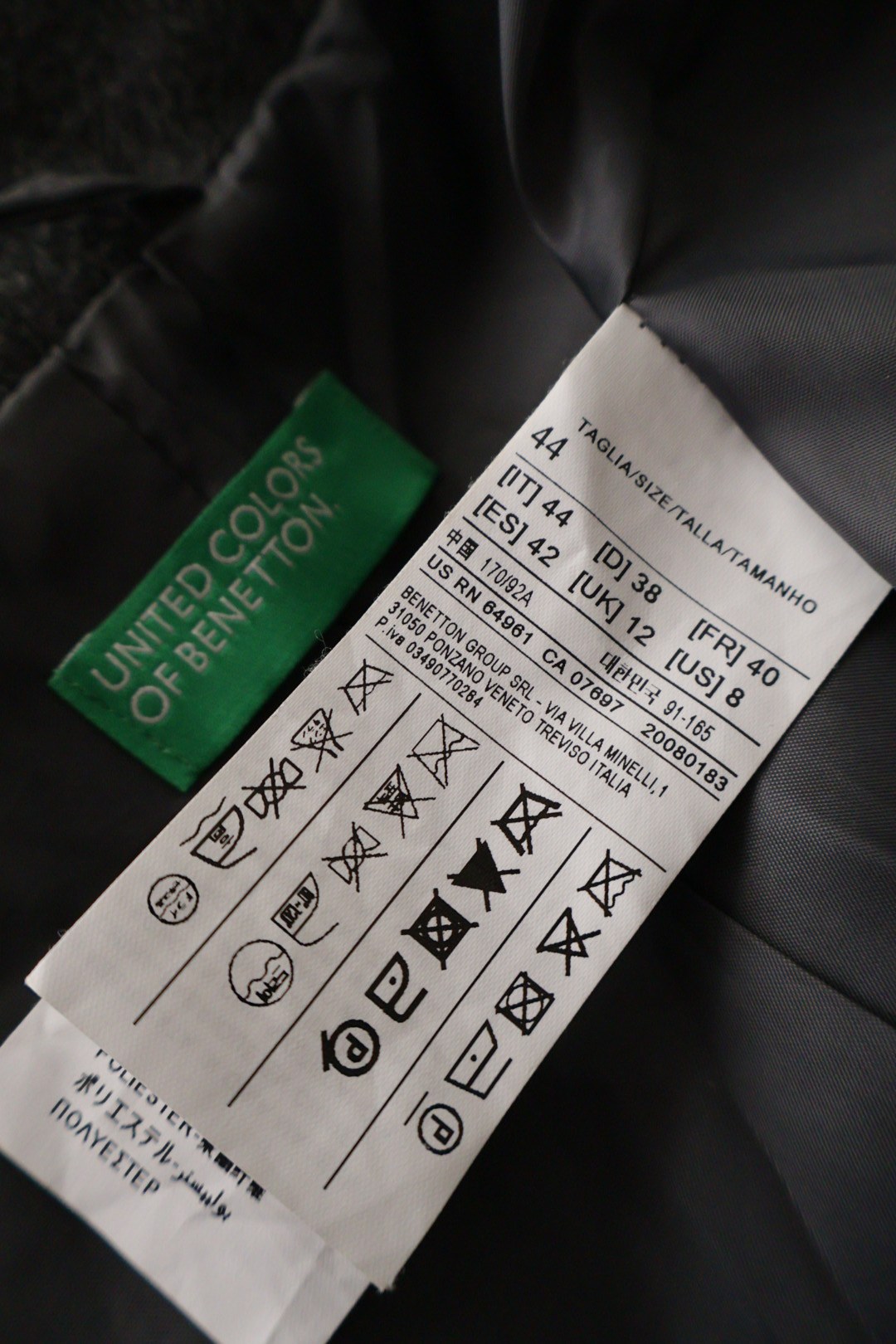 BENETTON – palton – etichetă – second-hand premium