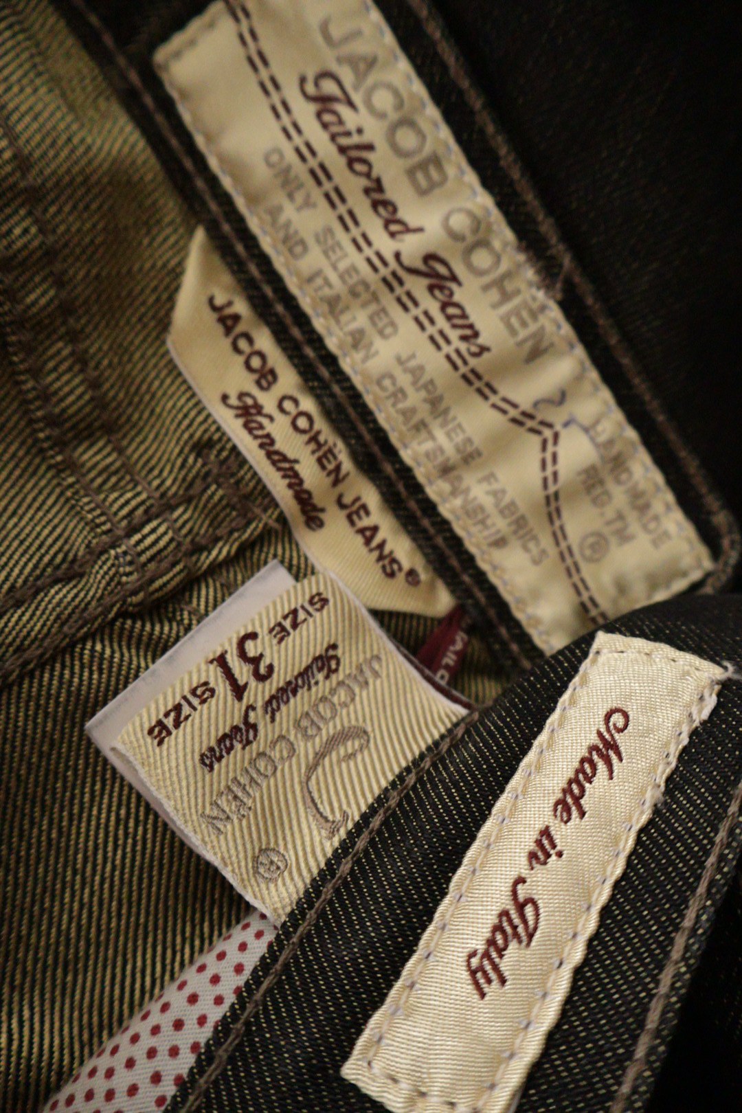 Jacob Cohen – blugi – etichetă – second-hand premium