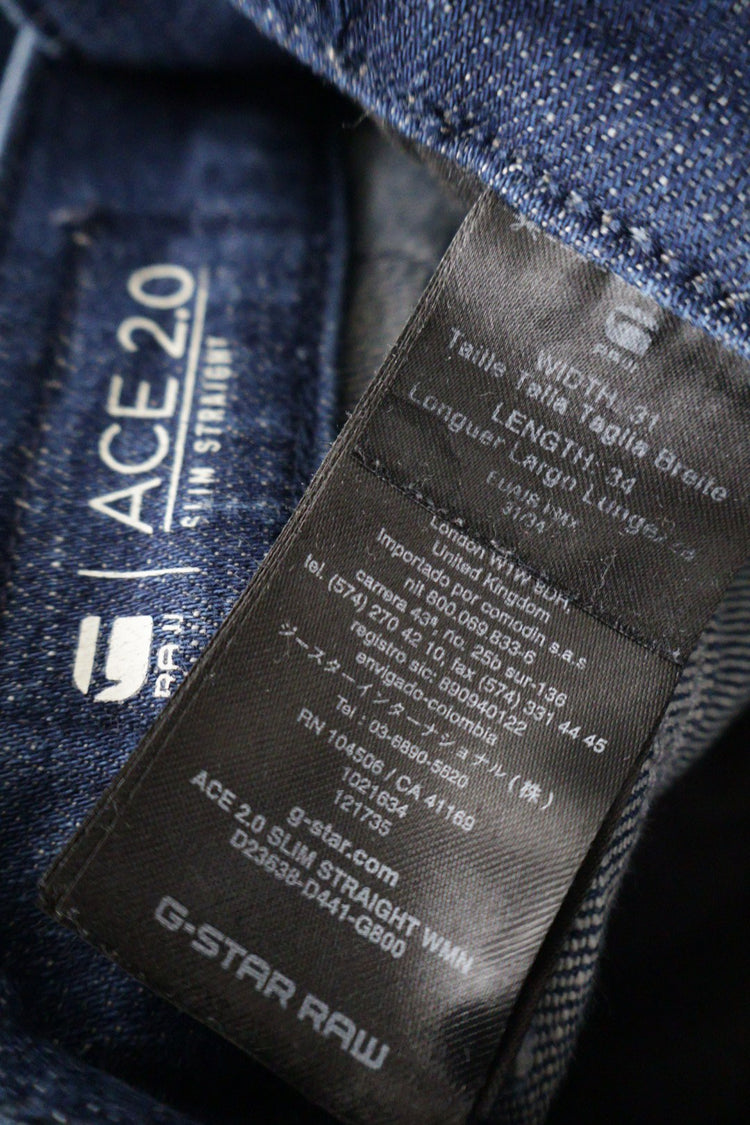 G-STAR RAW – blugi – etichetă – second-hand premium