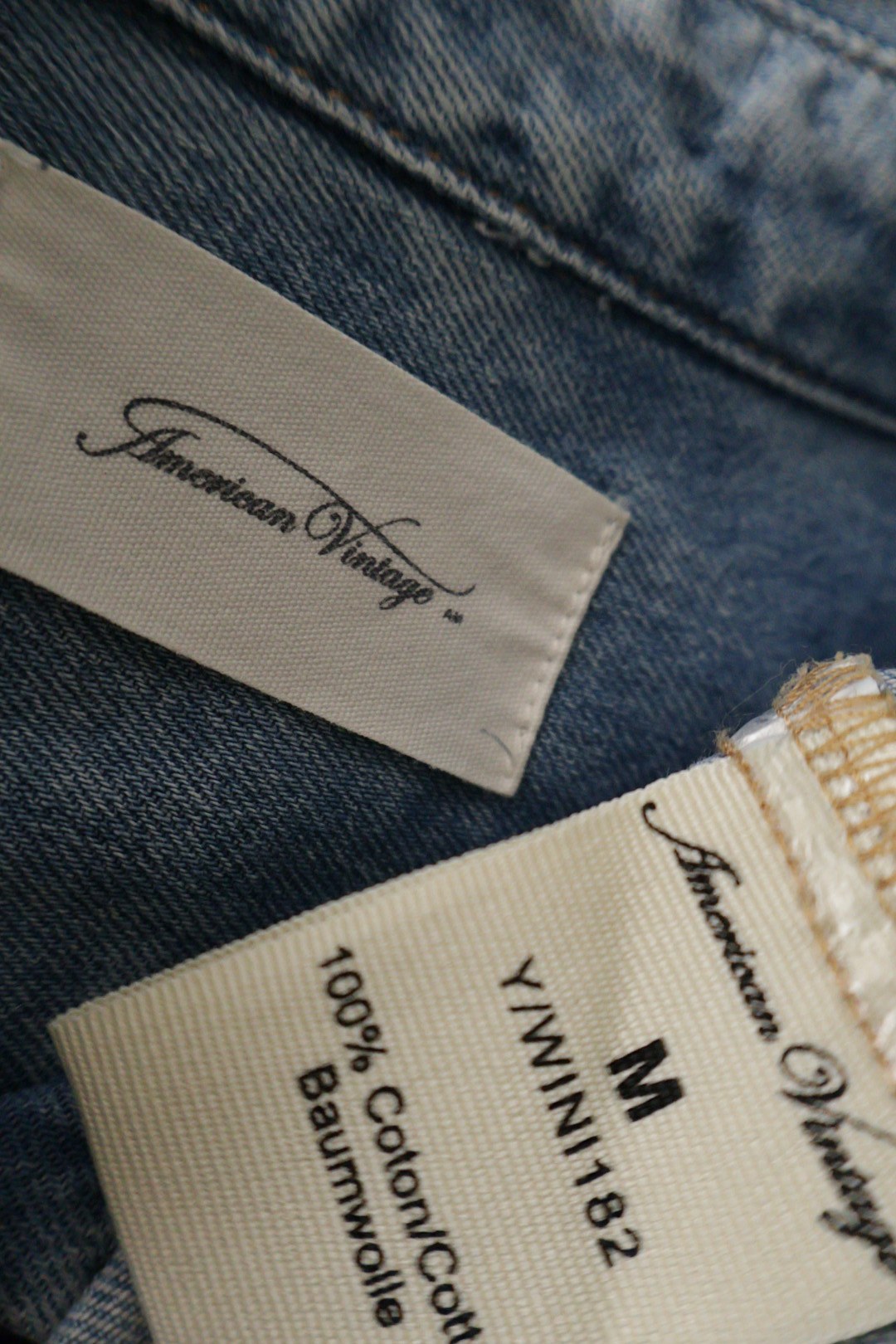 American Vintage – cămașă – etichetă – second-hand premium